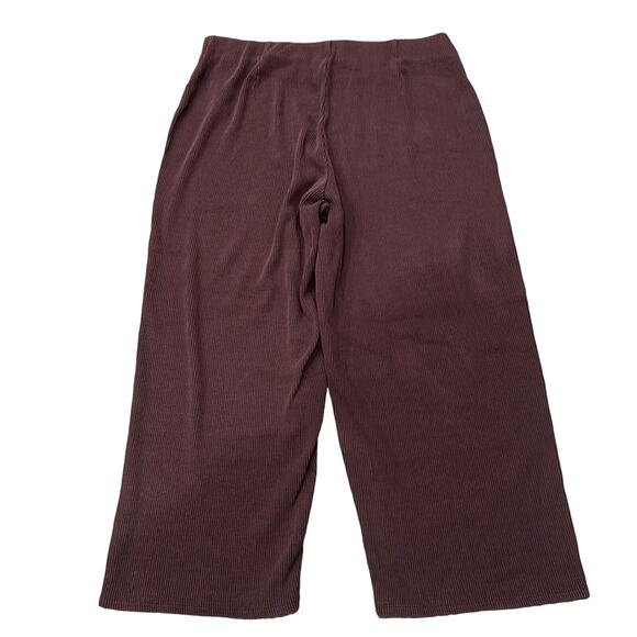 Eileen Fisher Ribbed Organic Cotton Blend Straight Pant Cassis Size S - Picture 3 of 8